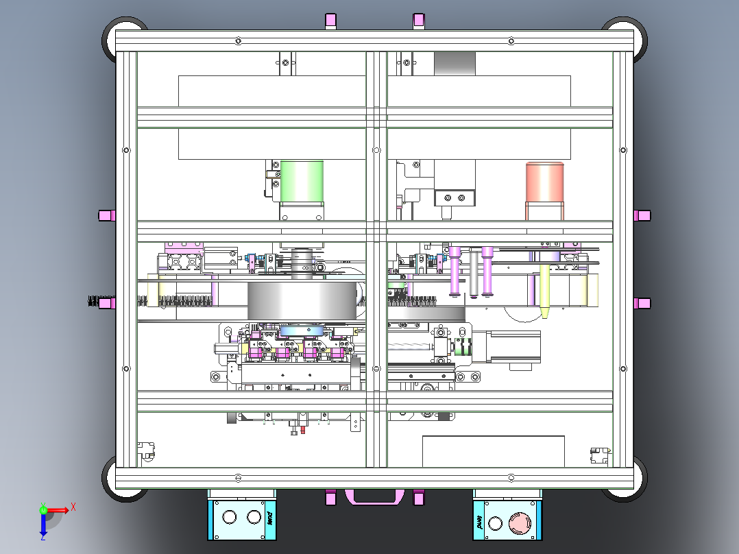 ZDH-CHAZ-005 气缸型链接器插针机俯视图