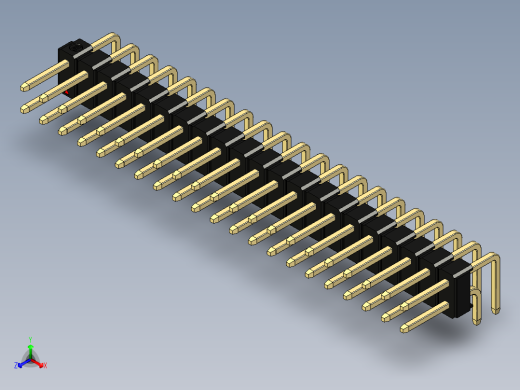 彩色公排针 100mil 2.54mm 系列-DS1022_black_2x21p_100mil_TypeD_rev1.0