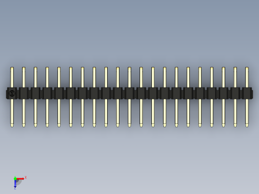 彩色公排针 100mil 2.54mm 系列-DS1022_black_2x21p_100mil_TypeD_rev1.0俯视缩略图