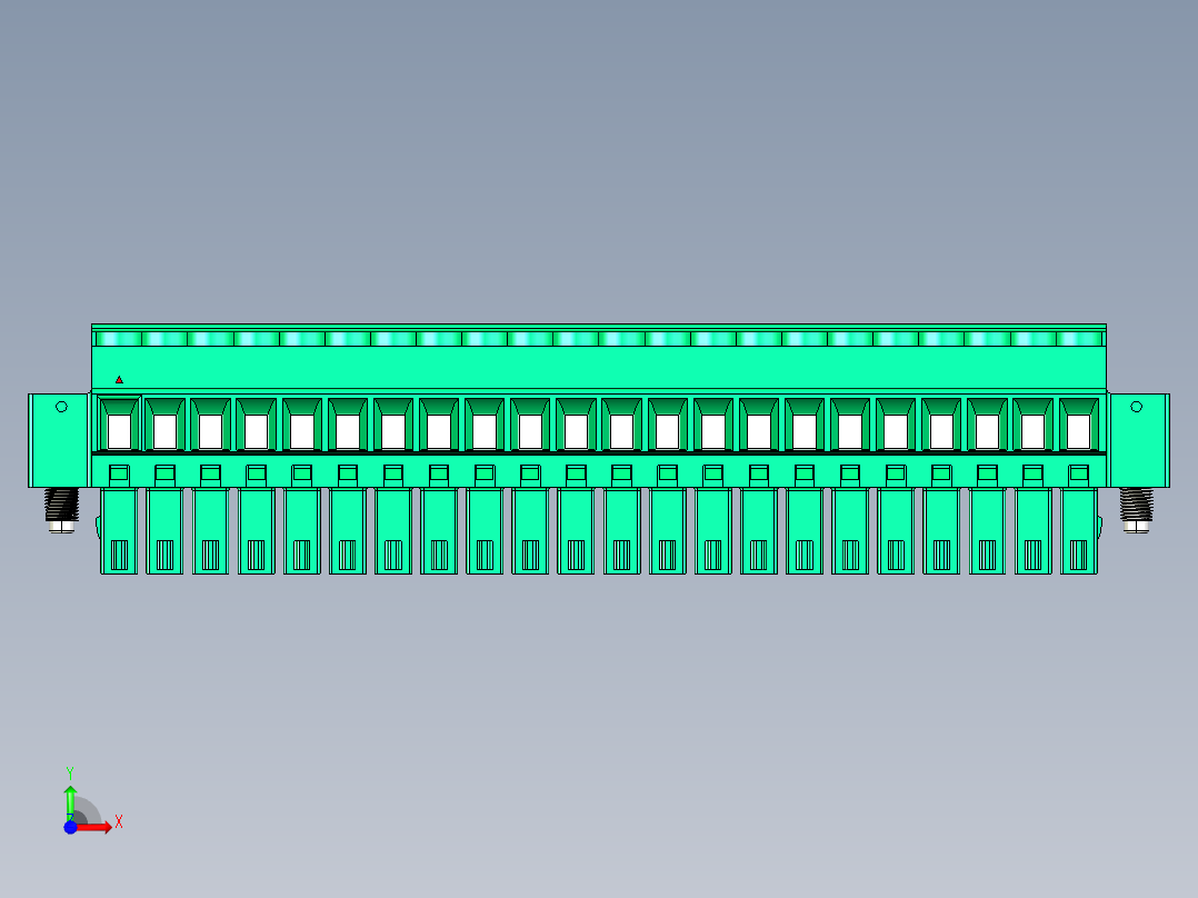 DEGSON 15EDG（公头） 3.5mm 螺钉锁紧，插拔式接线端子 FullPack-15EDGKAM-3.5-22P-14-00AH前视图