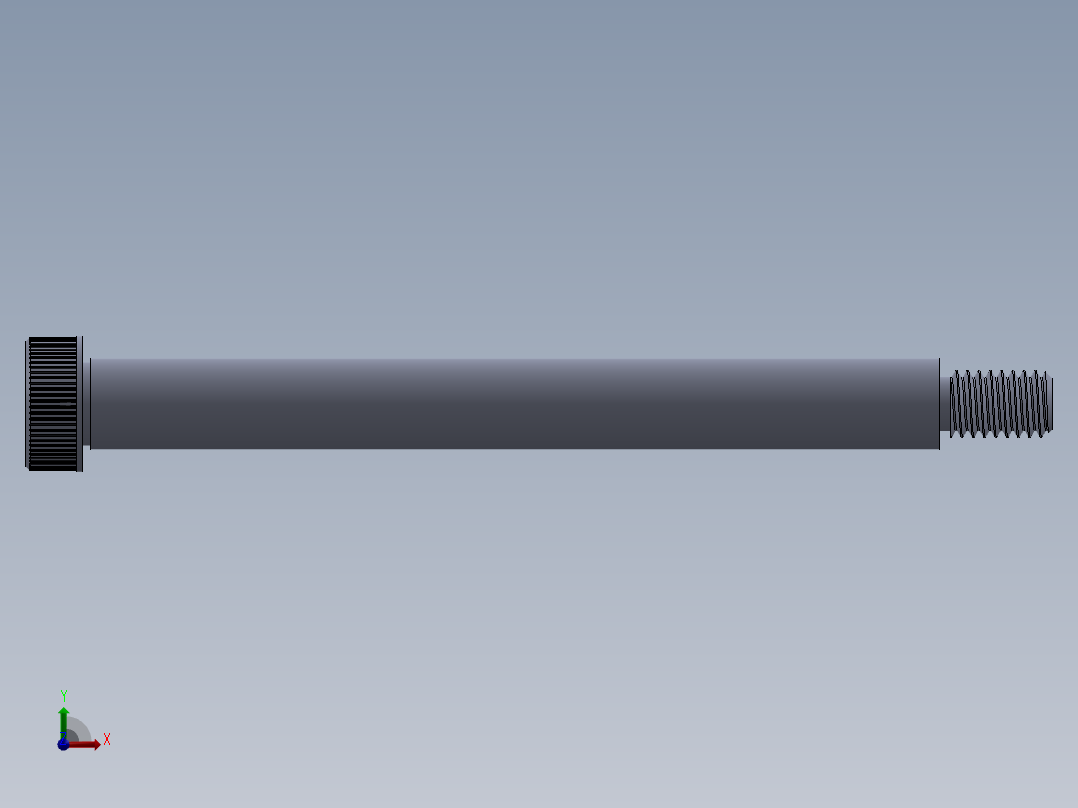 内六角螺螺栓-SB 0.375-16 x4.75.SLDPRT前视图
