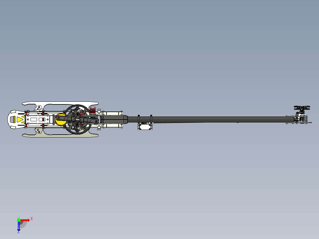 遥控直升机结构俯视图