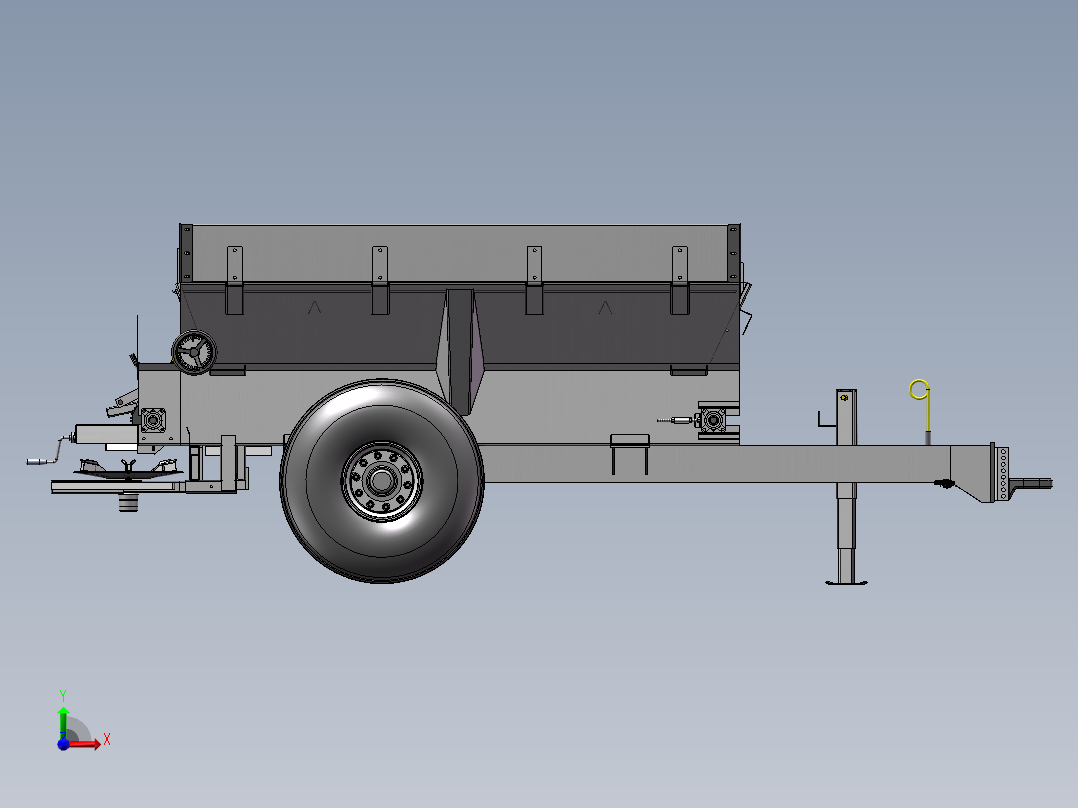 牵引式撒肥车 液压驱动前视图