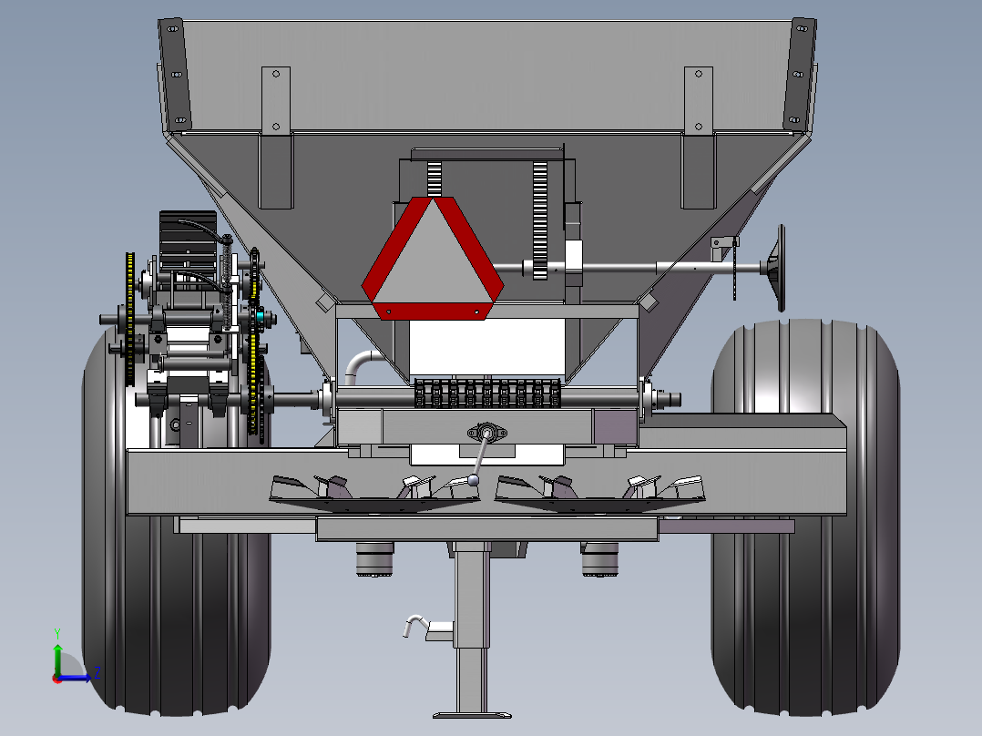 牵引式撒肥车 液压驱动左视图