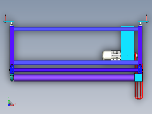 滚筒输送机roller-conveyor-1-STP前视缩略图