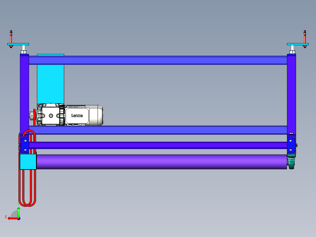 滚筒输送机roller-conveyor-1-STP后视图