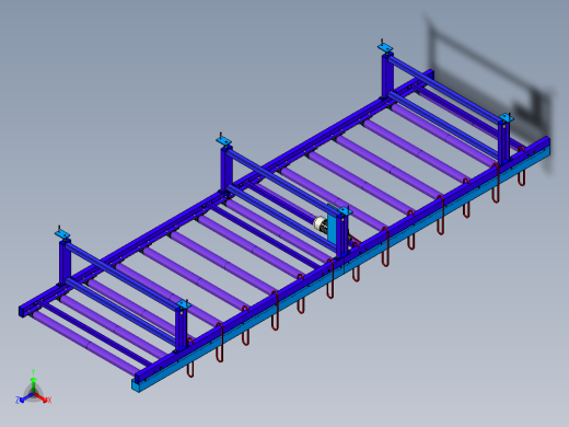 滚筒输送机roller-conveyor-1-STP正等轴测缩略图