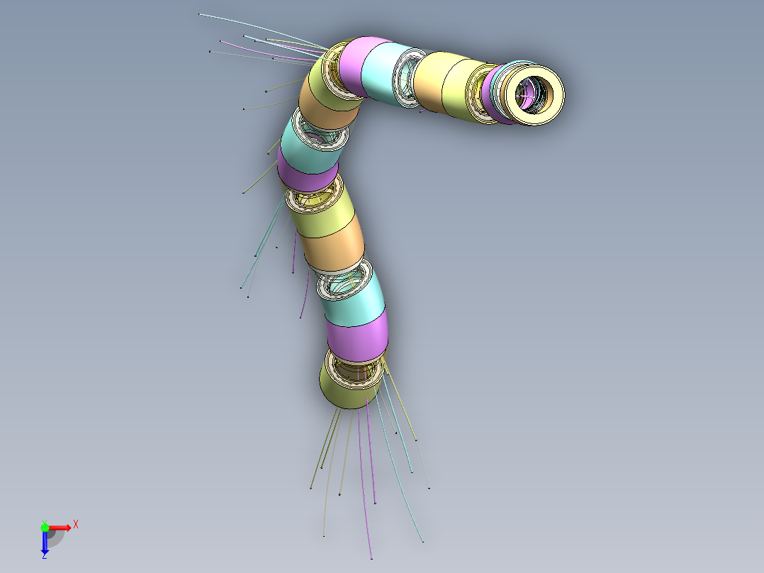 组合蛇形机械臂三维 1266264==160俯视图