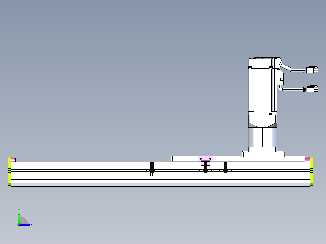 东锦齿条传动DH136G-S300-BU-减速机+P400W左视图