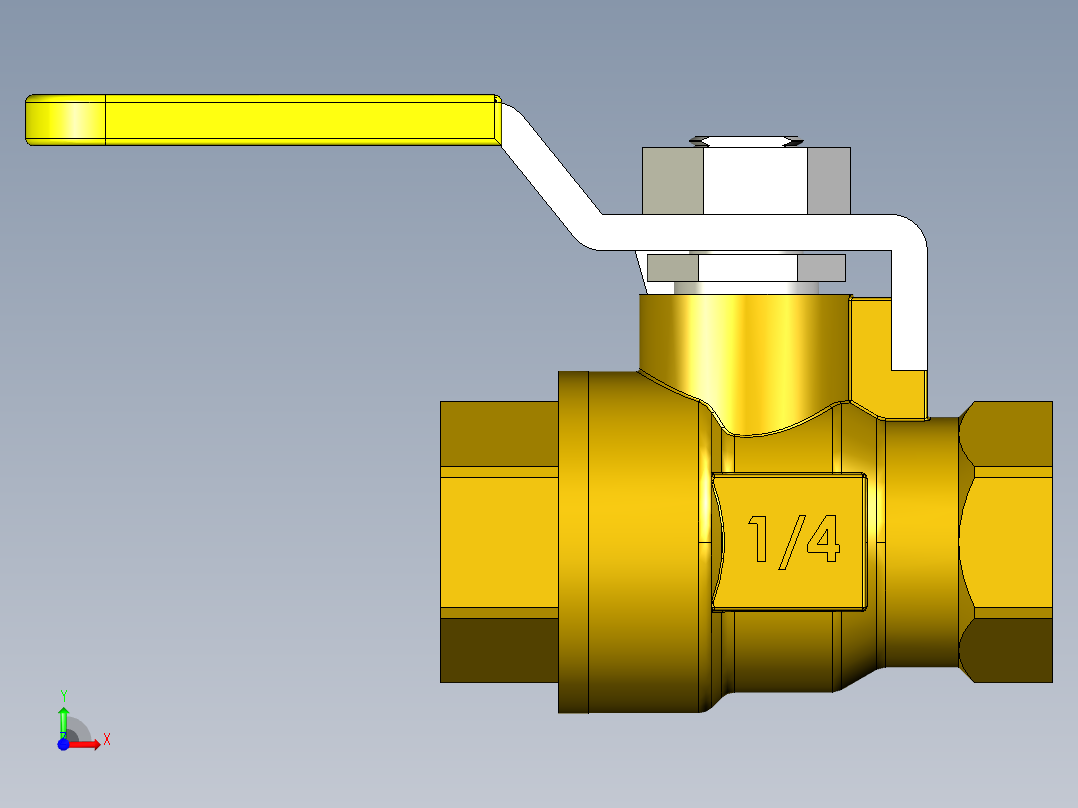 管道手动球阀-水管开关阀-手动阀门铜球阀DN8前视图
