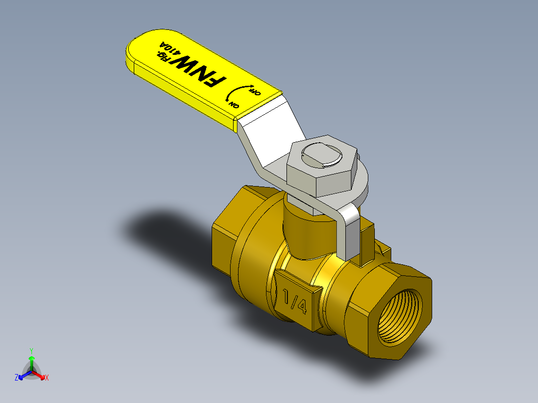 管道手动球阀-水管开关阀-手动阀门铜球阀DN8正等轴测图