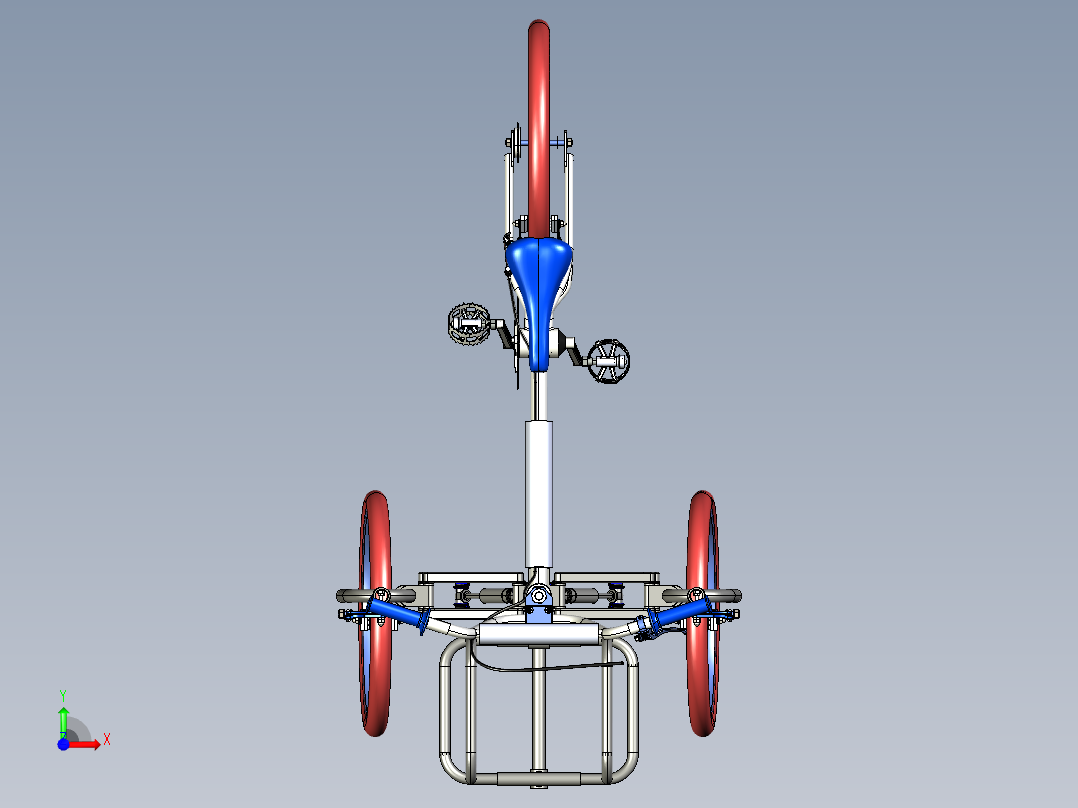 倾斜货运三轮车概念--3dm stp前视图