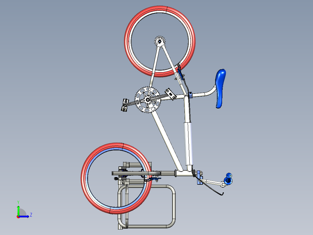 倾斜货运三轮车概念--3dm stp左视图