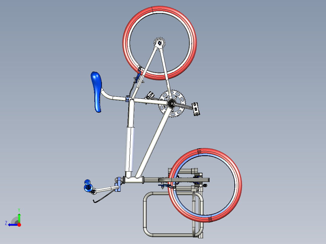 倾斜货运三轮车概念--3dm stp右视图