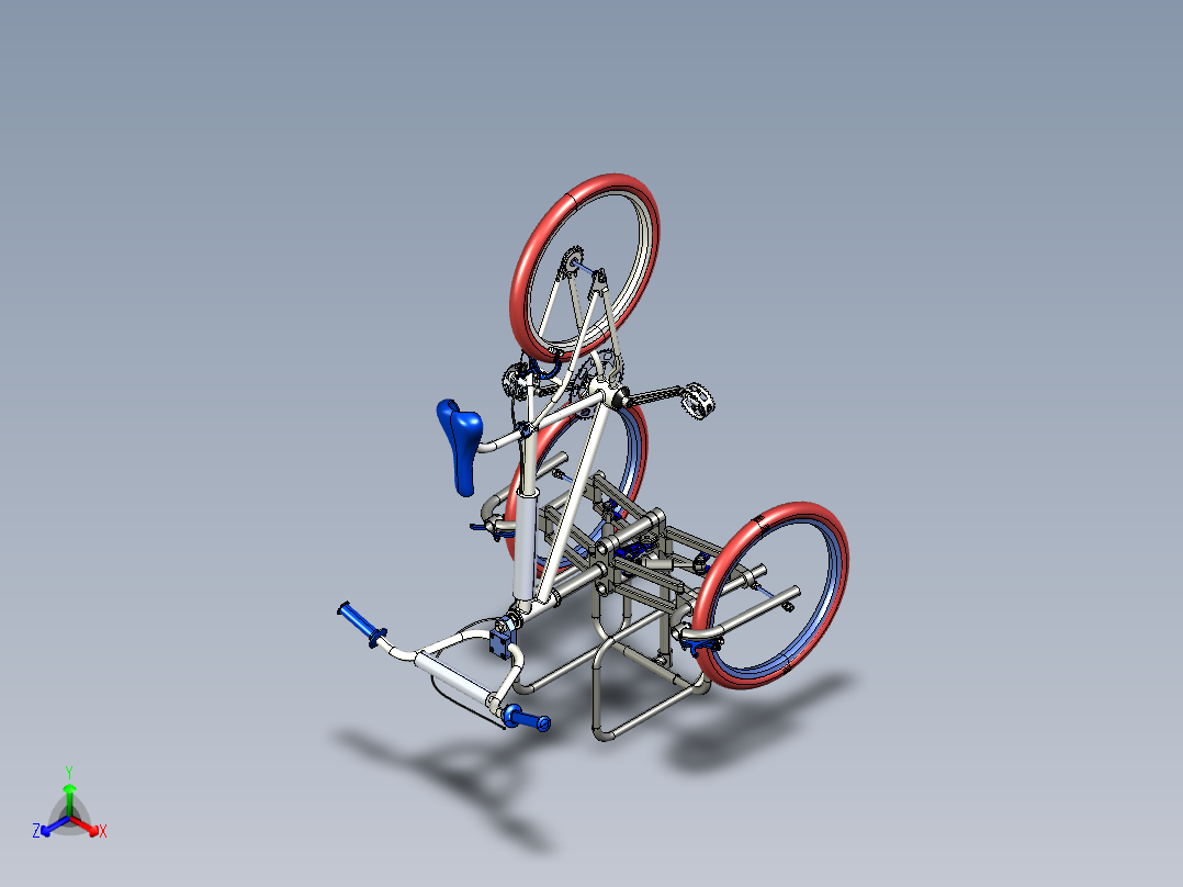 倾斜货运三轮车概念--3dm stp正等轴测图