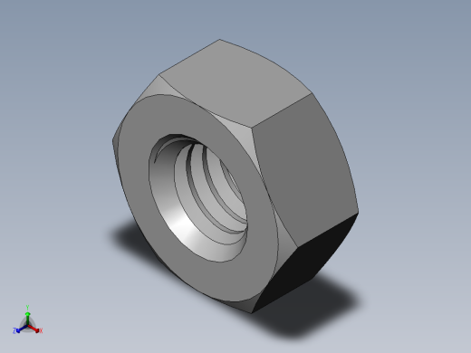 DIN 934 螺母-M3.5 Nut.SLDPRT正等轴测缩略图