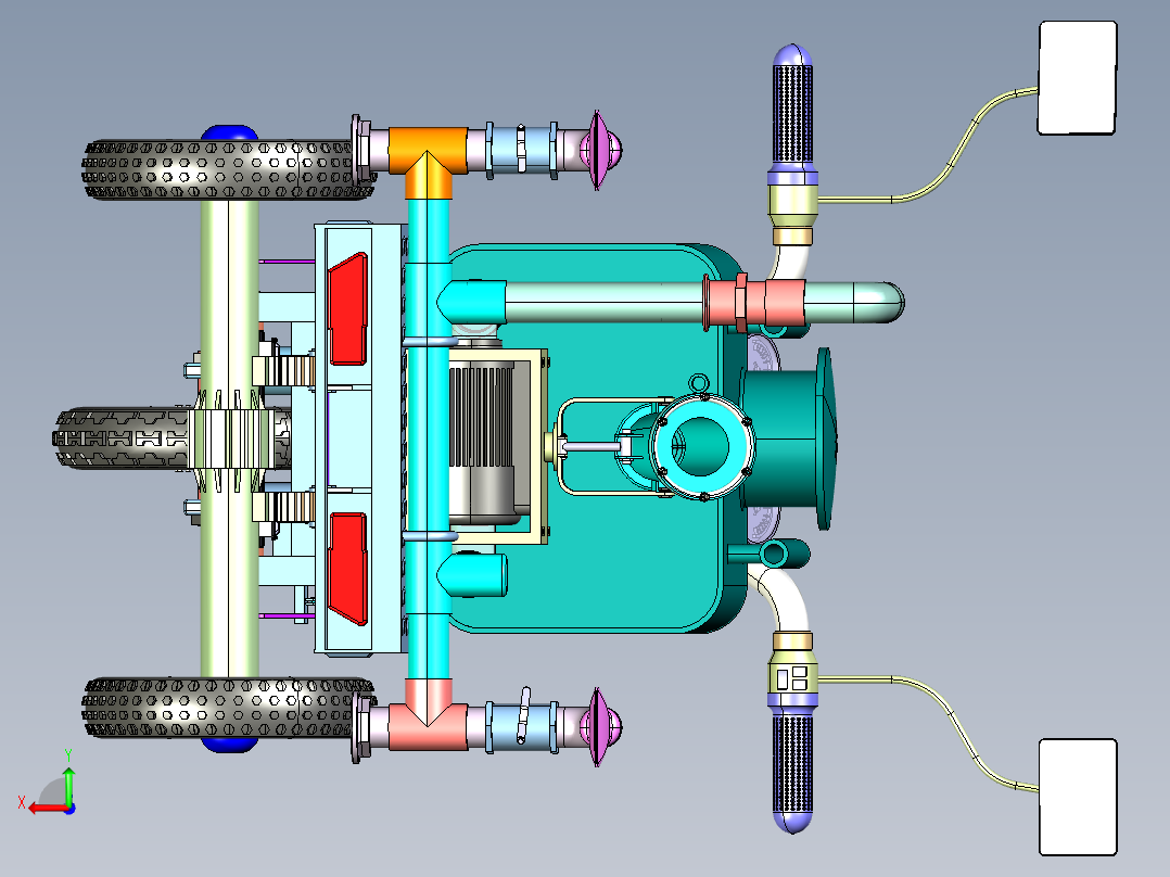 三轮洒水车后视图