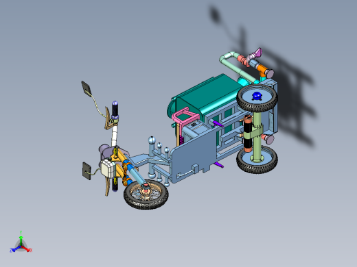 三轮洒水车正等轴测缩略图