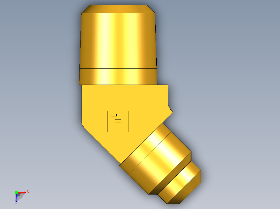 扩口式工业通用硬管接头45Deg Elbow 259F-4-4俯视图