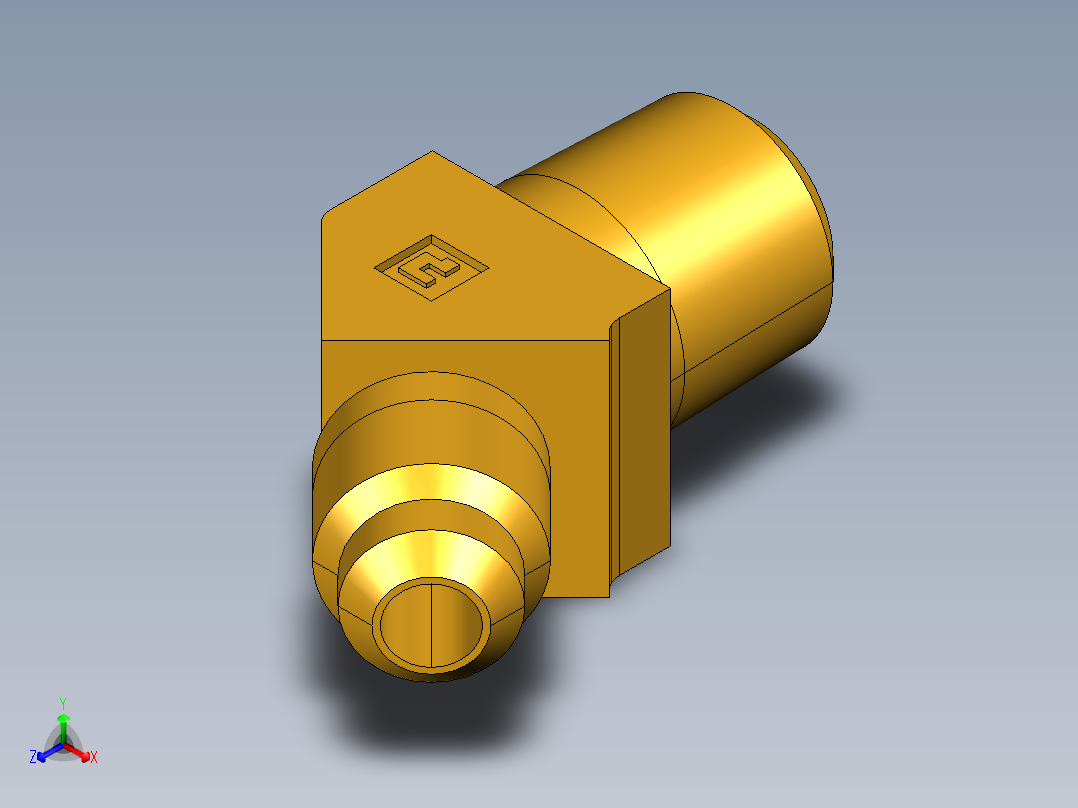 扩口式工业通用硬管接头45Deg Elbow 259F-4-4正等轴测图