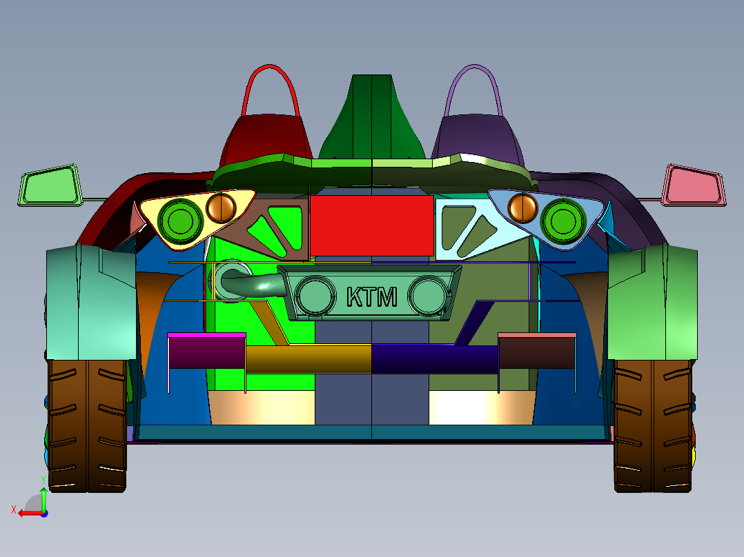 KTM街道赛车后视图