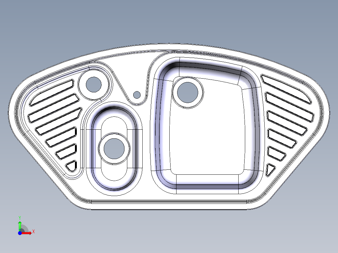 水槽、不锈钢水槽(90)前视图