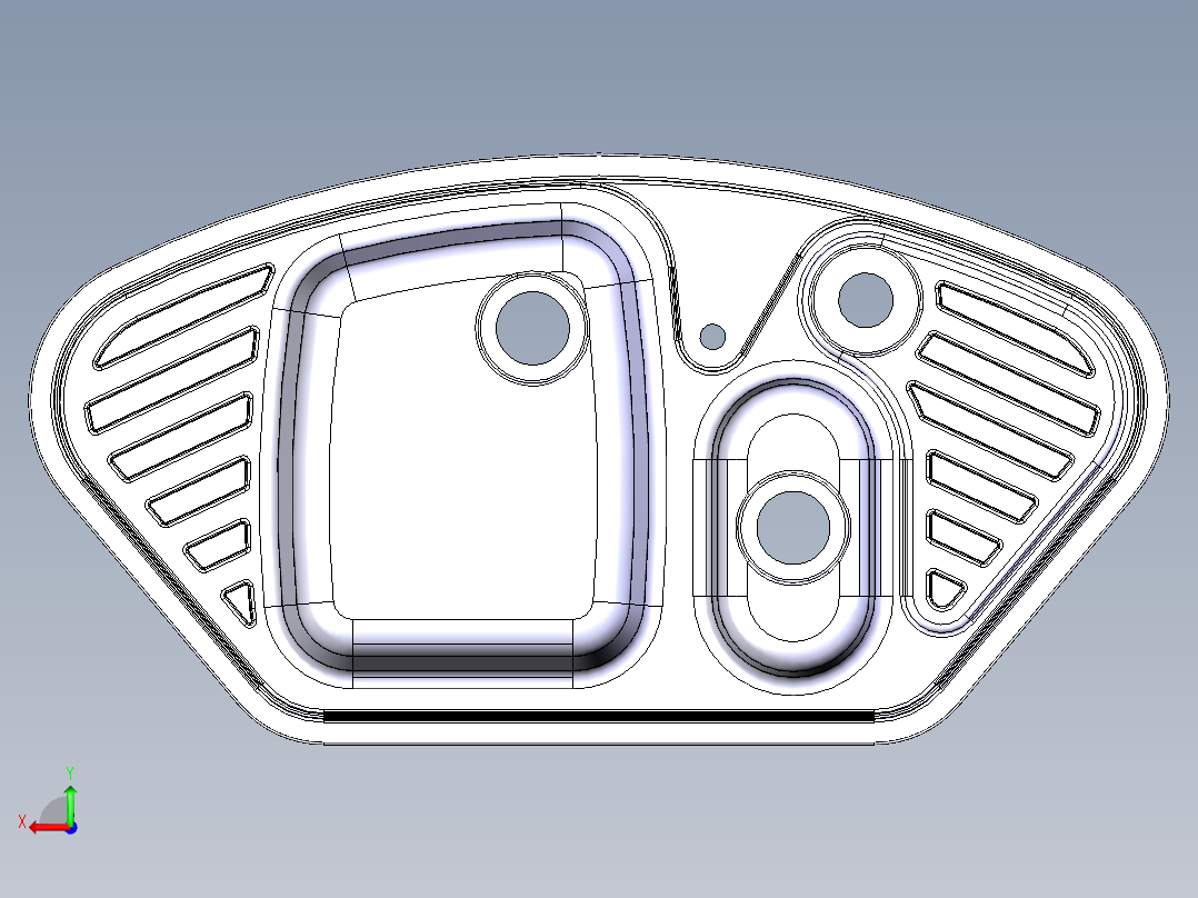 水槽、不锈钢水槽(90)后视图