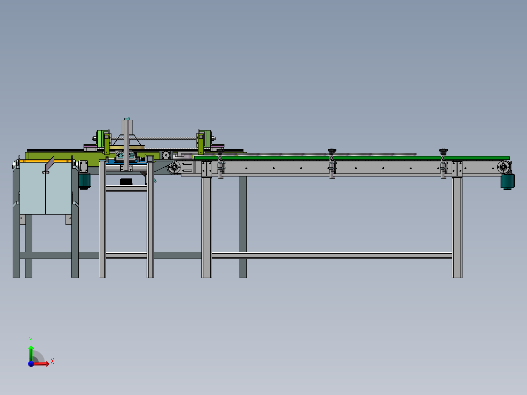 自动检测机 板链输送线sw20可编辑前视图