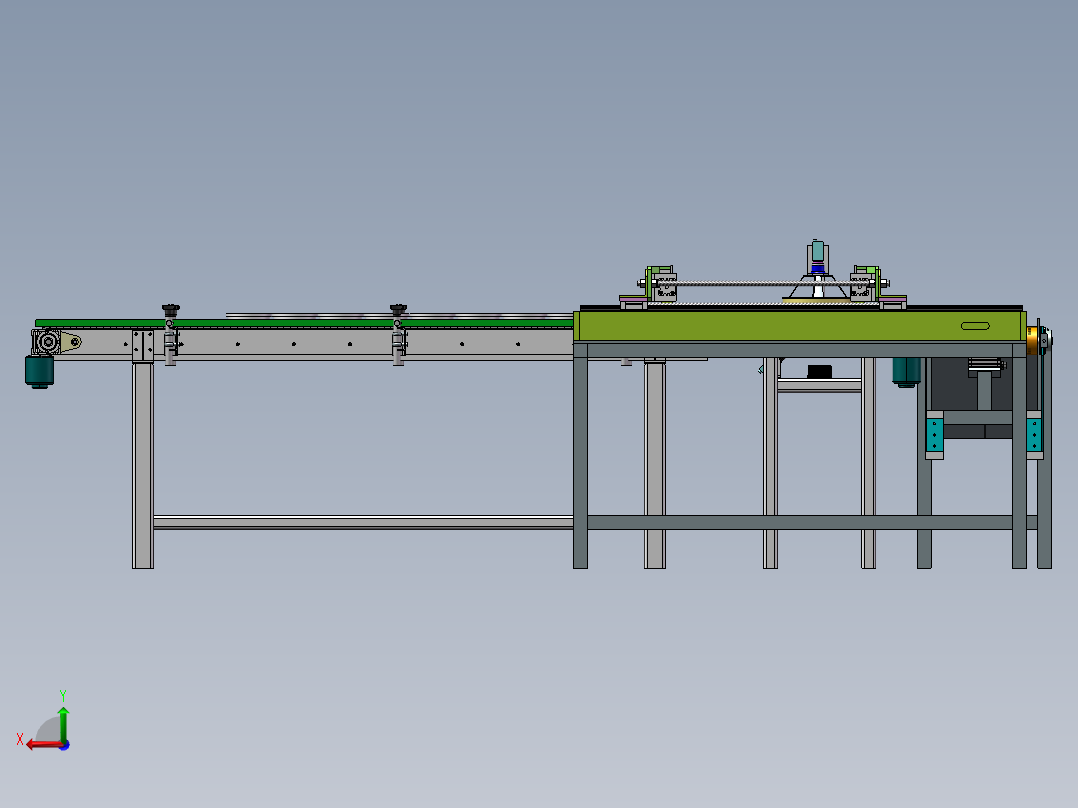 自动检测机 板链输送线sw20可编辑后视图