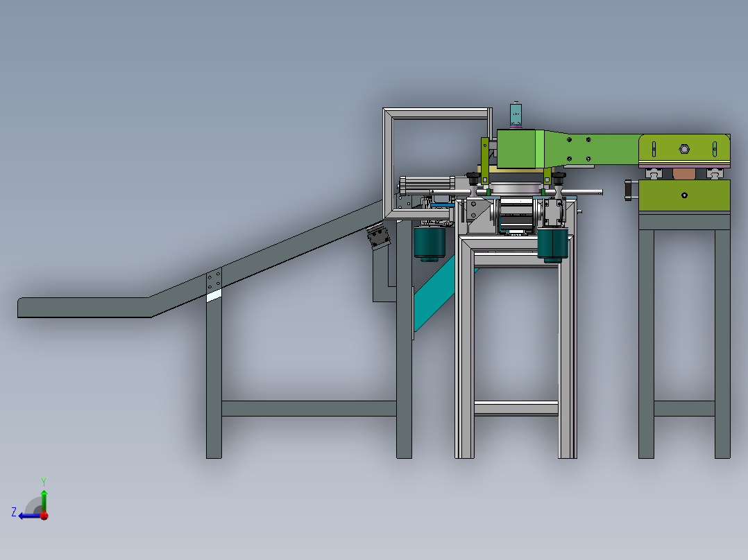 自动检测机 板链输送线sw20可编辑右视图