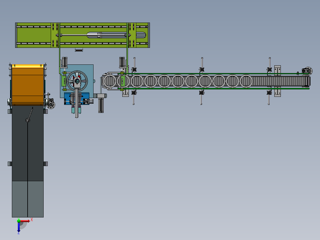 自动检测机 板链输送线sw20可编辑俯视图