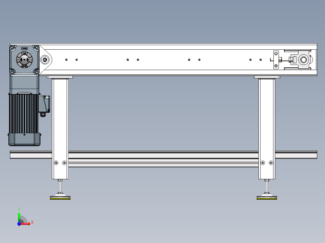 1.5m板链线硅棒输送线sw22可编辑前视图