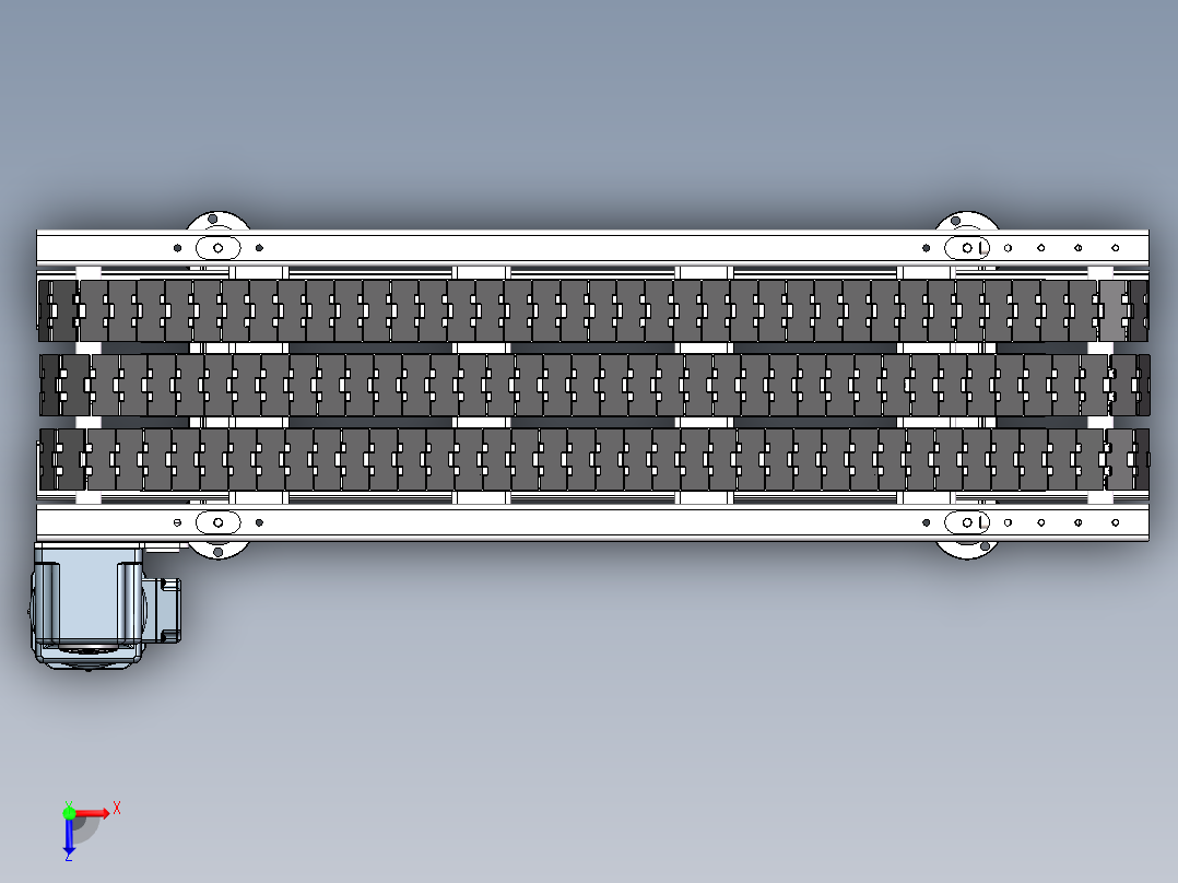 1.5m板链线硅棒输送线sw22可编辑俯视图