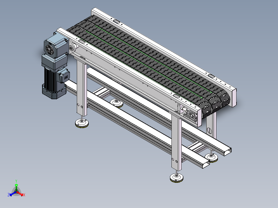 1.5m板链线硅棒输送线sw22可编辑正等轴测图
