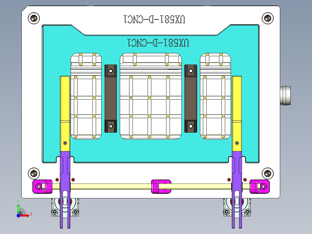 UX581-D-笔记本CNC工装夹具三维模型CNC1-190117前视图