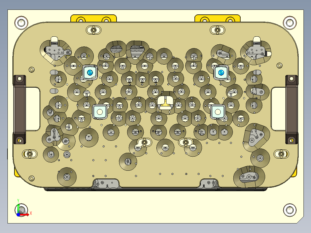 电脑外壳钻螺纹孔治具模型前视图