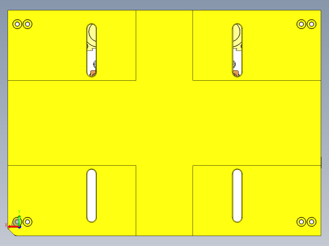 电脑外壳钻螺纹孔治具模型后视图