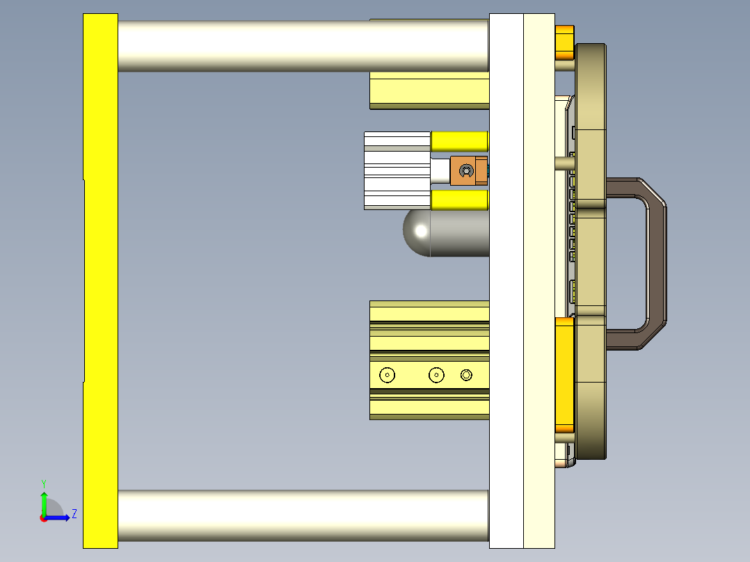电脑外壳钻螺纹孔治具模型左视图