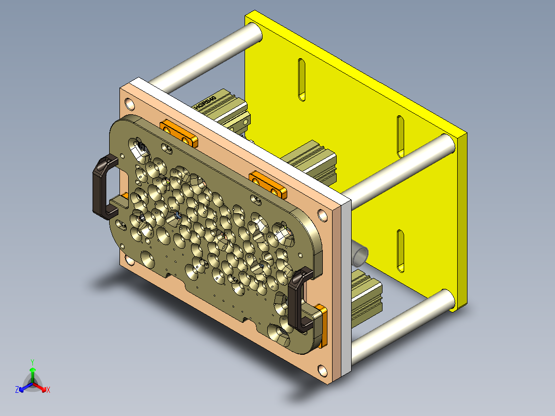 电脑外壳钻螺纹孔治具模型正等轴测图