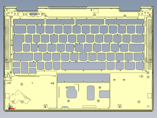 THINKPAD电脑键盘框铣内腔程序模型前视缩略图