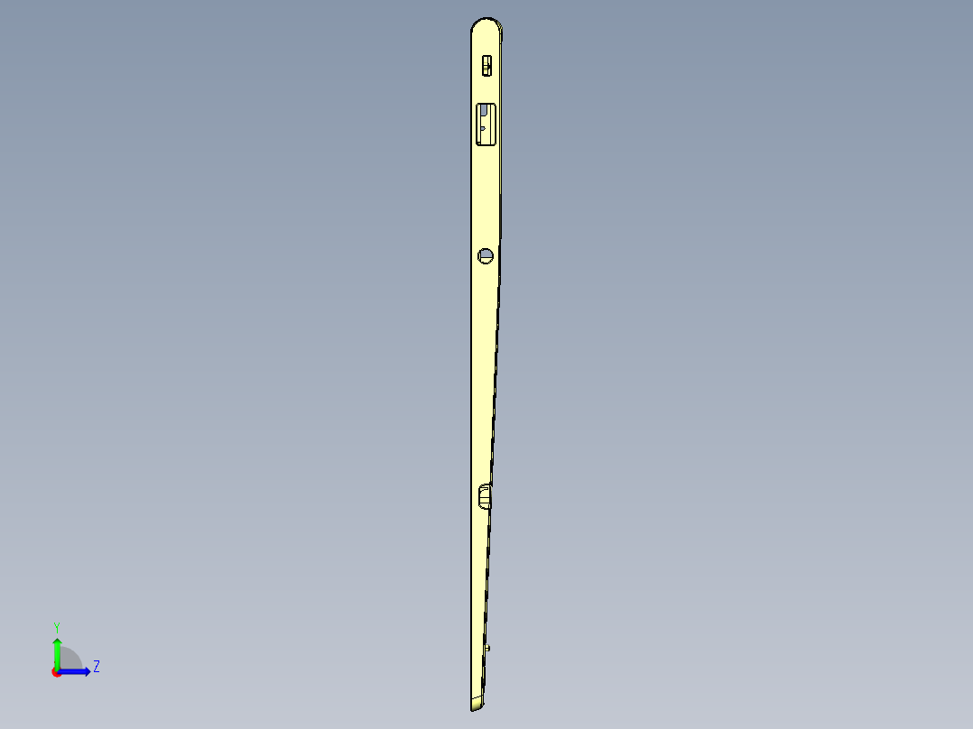 THINKPAD电脑键盘框铣内腔程序模型左视图