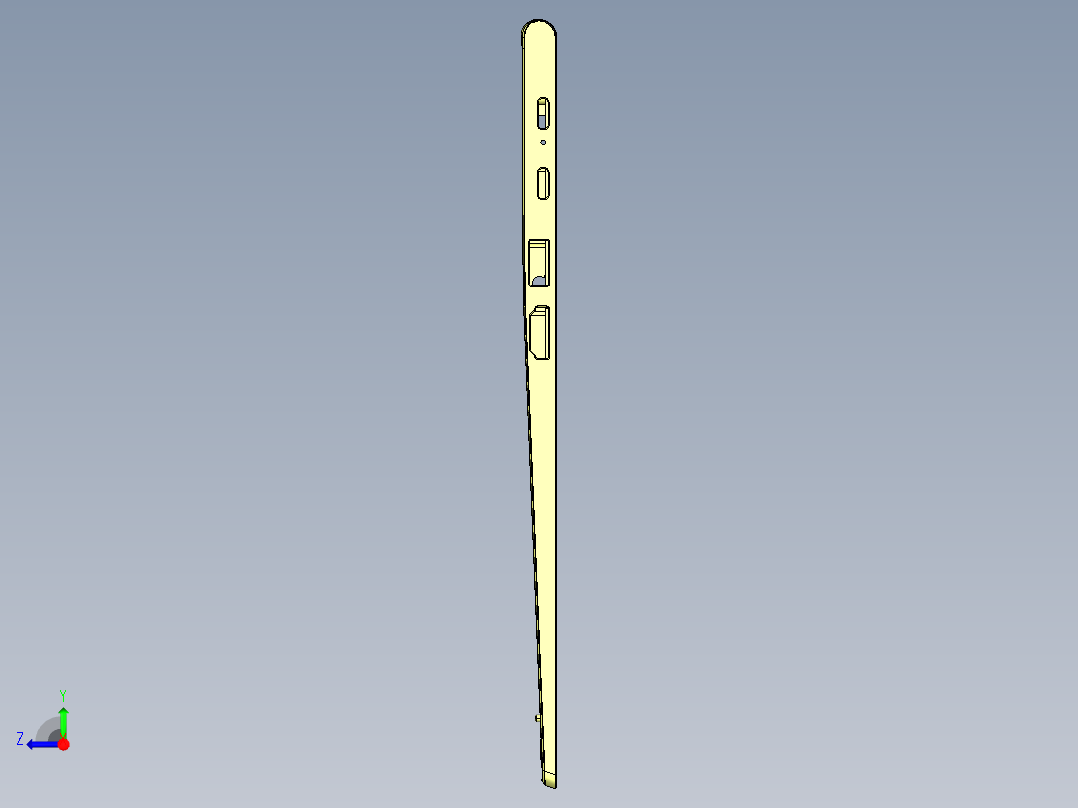 THINKPAD电脑键盘框铣内腔程序模型右视图