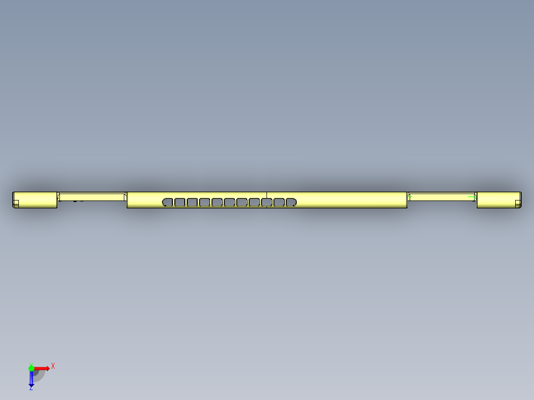 THINKPAD电脑键盘框铣内腔程序模型俯视图