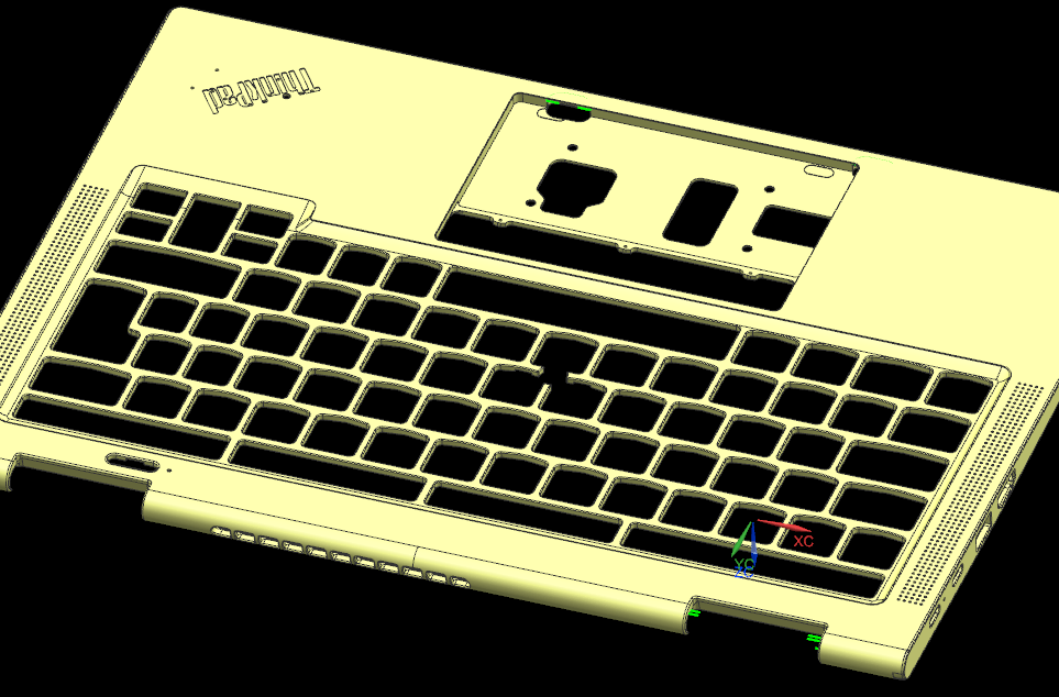 THINKPAD电脑键盘框铣内腔程序模型