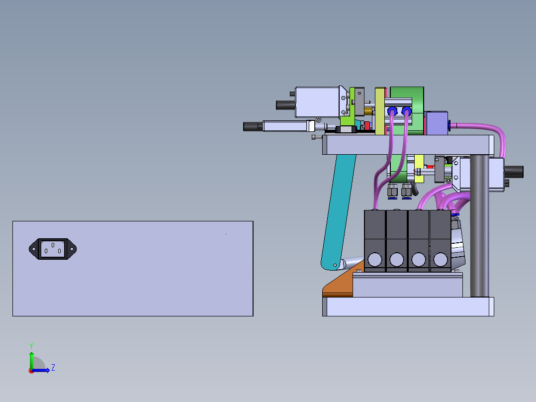 弯曲件自动检测设备左视图