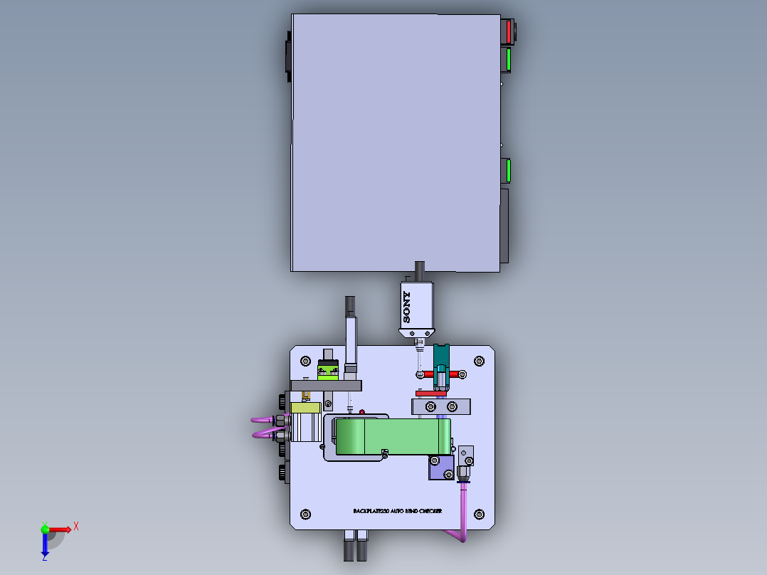 弯曲件自动检测设备俯视图