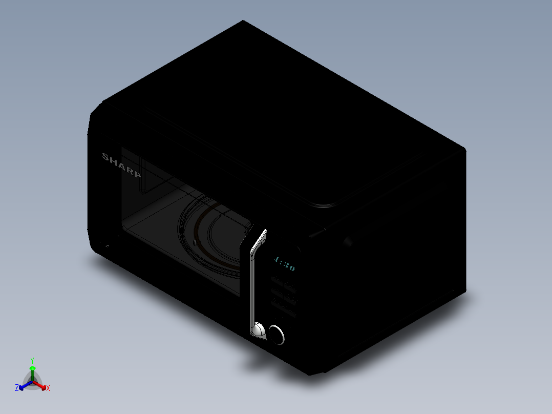 微波炉(4)正等轴测图