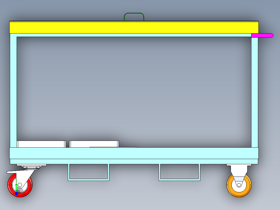 小零件 WIP 物料搬运车前视图
