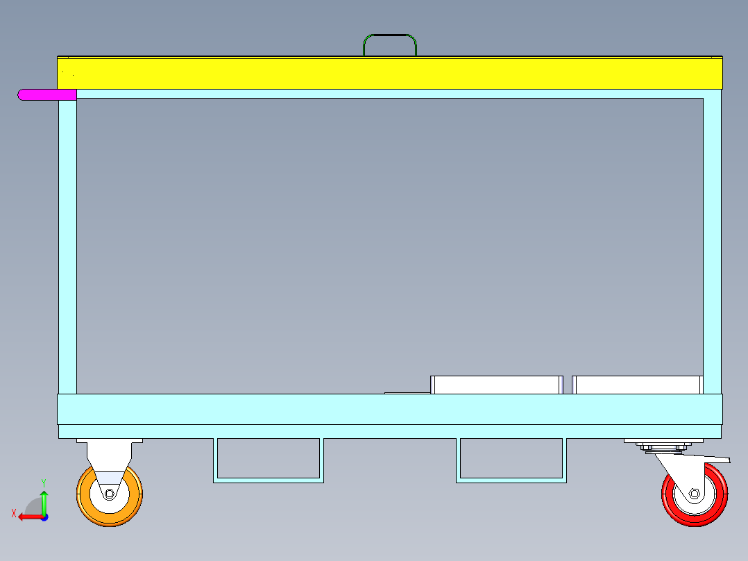 小零件 WIP 物料搬运车后视图