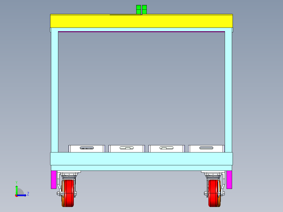 小零件 WIP 物料搬运车左视图